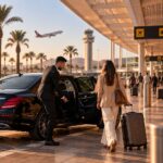 Travel Morocco with a private driver: meeting travelers at the airport at golden hour